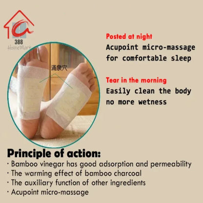 100% Herbal & Gentle Ingredient Detox Foot Pads (1 BOX = 10 PATCHES-BUY 1 GET 1 FREE)
