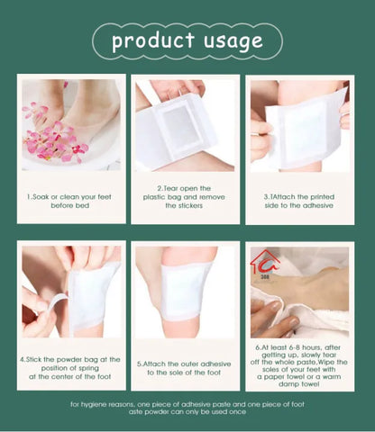 100% Herbal & Gentle Ingredient Detox Foot Pads (1 BOX = 10 PATCHES-BUY 1 GET 1 FREE)